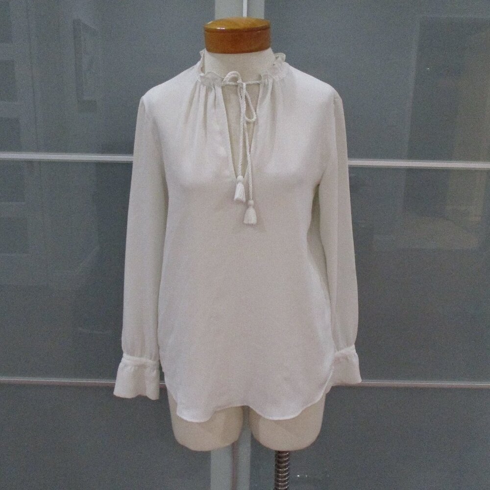 Ann Taylor Long Sleeve Popover Blouse